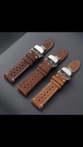 18mm 19mm 20mm 21mm 22mm 24mm Breathable Porous Vintage Racing Leather Watch Strap Quick Release for Seiko for Rolex Watch Bands