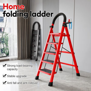 4/5/6/7/8 Step Tangga Rumah Lipat Tangga Besi Lipat Household Steel Ladder/Baja Karbon Tangga Lipat