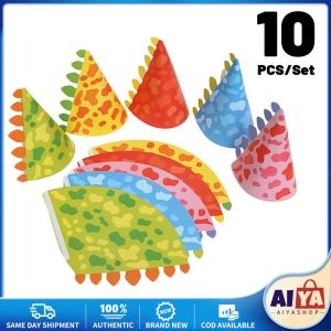 ★Same Day Shipping★ 10PCS Birthday Hat Pink Cone Party Dinosaur Hats Headgear Kids Hair Accessories Girls Supplies