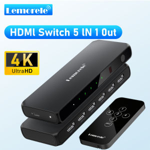 Lemorele | Lemorele 4K HDMI Switch 5 In 1 Out Distributor Converter Bidirectional Switching for Laptop X-box TV Projector Monitor Switch