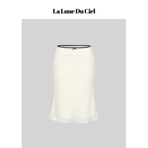 La lune Du ciel | Chân Váy Midi Dáng Cá Đuôi Vintage In Chấm Bi Ngọt Ngào