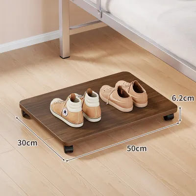 Wooden Shoe Rack with Wheels