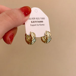 Fashionable Geometric Alloy Circle Earrings for Women Simple Minimalist Style Metal Lock Stud Earrings Versatile High-End Feeling