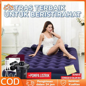 [200cm x 180cm] / Kasur Angin Bestway / Matras beristirahat dan berkema / Kasur Camping / Kasur Tiup Air Bed Queen Size / Kasur Tidur Angin / Kasur Angin Twin / Kasur Angin Double Biru/Goto Sleefy Matras Tidur Kasur Angin Pompa Tiup Double Air Bed