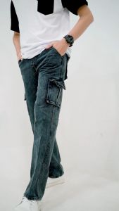 Otsky Celana Cargo Denim X Cavier Premium Jeans Pria Reguler Fit