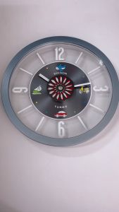 Jam Dinding Edison Sweep ES 3382 TB Timbul Plate Metal Diameter 330mm 33cm