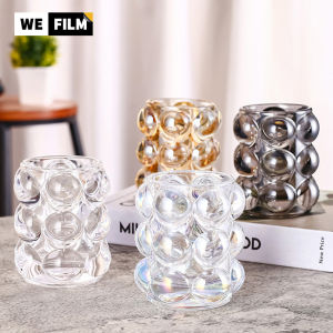 Novelty Glass Pen Holder Makeup Brush Holder Drinking Mug Juice Cup Whisky Glasses Wave Ball Cup Room Decorations for Home Office Desk