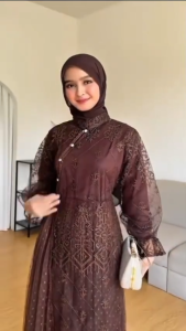 Gamis Mewah Lebaran Mahira Dres BC Velvet Mix Brukat Plus Tille M L XL XXL 3XL Dress Brokat Viral Mewah Ootd Kondangan Baju Muslim Wanita Jumbo Terbaru Remaja Kekinian Warna Emerald Burgundy Mahogany Hitam Putih