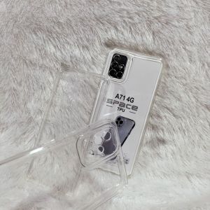 SoftCase Bening SAMSUNG A71 4G Silikon Casing Clear Hitam Transparan TPU