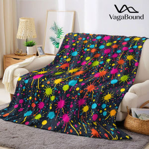 BILIBILI | Rainbow Splash Flannel Blanket Warm Soft Halloween Christmas Decorative Couch Warm Cozy All-Season Gift