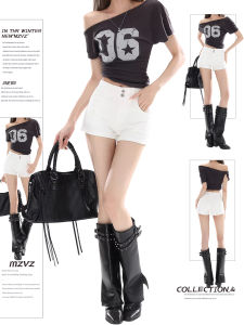 MZVZ | Slim High Waisted A-line Fitted Shorts