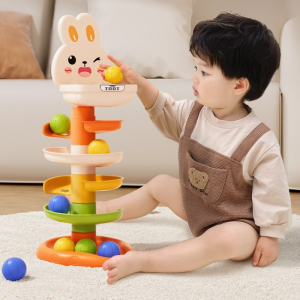 2 In 1 Childrens Fun Track Slide Ball Tower Shooting Baby Puzzle Rolling Baby Toys