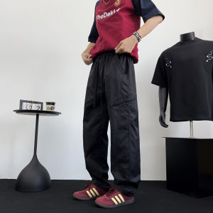 Quần Dài Ống Đứng Phong Cách Mỹ Mùa Hè Mỏng Cỡ Lớn Có Dây Rút Quần Dài Thể Thao Rộng Rãi Cho Nam