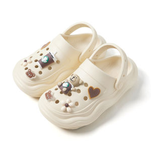 รองเท้าแตะพื้นหนาสำหรับผู้หญิงในช่วงฤดูร้อนปี 2023 รองเท้าแตะแบบสวมแบบสวมหัวแบบป้องกันการลื่น ส้นสูง พื้นรองเท้า EVA รองเท้าลำลอง