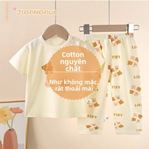 JIFANPAUL | Bộ Đồ Ngủ Bé Cotton Quần Dài và Quần Shorts