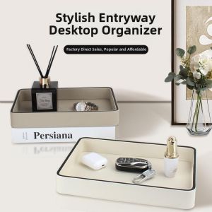 Luxurious Leather Key Tray Organizer