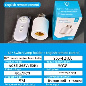 60W E27 Wireless Remote Control Smart Timer Switch 110V 220V Lamp Holder Multi Light Switch Baby Room Bedroom House Timer Switch