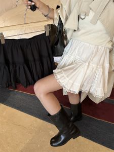 Váy Ngắn Chữ a Ren Viền Xếp Ly Ngọt Ngào Mùa Xuân 2025 Cho Nữ Váy Ngắn Nửa Thân Váy Ngắn Xếp Ly Ren Viền Váy Ngắn Chữ a