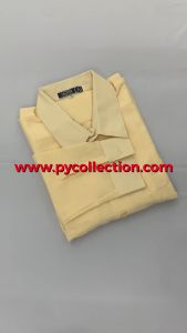 FH008 - KEMEJA PENGAWAS LENGAN PANJANG KRIM LICIN KOSHIBO