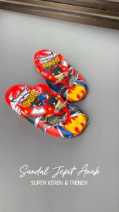 Sandal Jepit Karet Anak Laki-Laki 1-10 Tahun Karakter Batman 089-A1 Merah