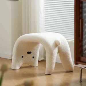 ZHENTAIYUAN | Modern Simple Sheep Fleece Multipurpose Stool