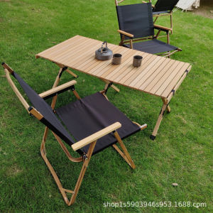 LINSI | Portable Outdoor Foldable Beech Roll-up Table