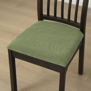1/2pcs Elastic Dining Chair Seat Covers Leaves Jacquard Chair Cover Removable Chair Cushion Protector for Kitchen Hotel Home