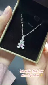 Dây Chuyền Trẻ Em Bạc 925 Hình Mặt Gấu Dễ Thương BẠC HIỂU MINH DTE063