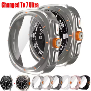 Change to Ultra Glasss + Case for Samsung Galaxy Watch 6 40mm 44mm Screen Protector PC Case Hard Cover & Film Galaxy Watch 6