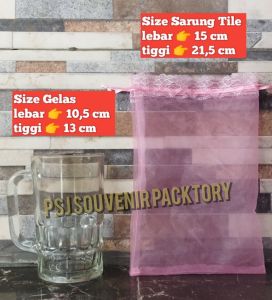 Sarung tile souvenir untuk gelas mug besar/ isi 50 pcs