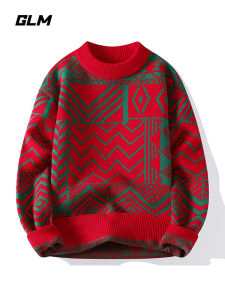 เสื้อสเวตเตอร์คอตั้งทรงหลวมสำหรับฤดูหนาว ผ้าถัก ทรงหลวม ทรงหลวม ลายพราง แขนยาว เสื้อสเวตเตอร์คอตั้งสำหรับผู้ชายและผู้หญิง