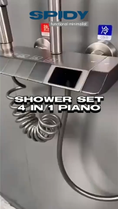 Spidy Shower Set Piano 4 in 1 Digital Display Suhu Rain Hand Shower Jet Spray Keran Air Elegan