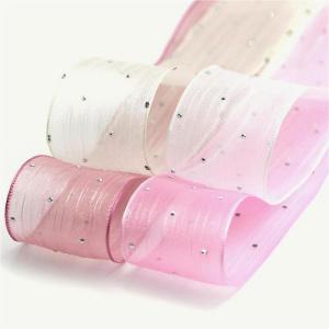 40Mm Sóng Lụa Ruy Băng Organza Bow Chất Liệu Cho trang điểm cho tóc Món Quà Gói Trang Trí Ren Ruy Băng