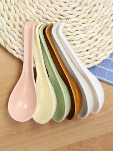 [Ceramic King] Japanese Import Mino Yaki Ceramic Japanese For Home Ceramic Spoon Simple and Practical Soup Spoon Pure Color Spoon
