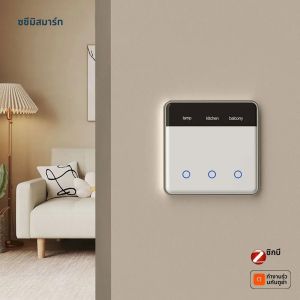 Zemismart DIY ชื่อสวิทช์ EU ประเภท Zigbee สมาร์ทจอแสดงผลสวิทช์ไฟสัมผัสทํางานร่วมกับ Tuya Alexa Google Home Voice Control