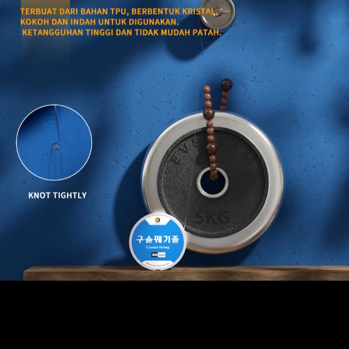 Bingolife Korea DIY Gelang Transparan Tali Elastis Tali Kristal Tali Elastis Tali Manik-Manik Tali Tendon Tali Elastis Tali Gelang Tahan Aus