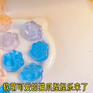 Stress Ball Cat Paw Squishy Kucing Transparan