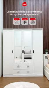 PIRA METROPOLIS -  YORK 4P 4DR Lemari Pakaian 4 Pintu