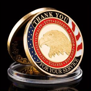 United States Army Challenge Coin Airforce Commemorative Coins Golden Plated Home Decorations Thank You for Your Sevice
