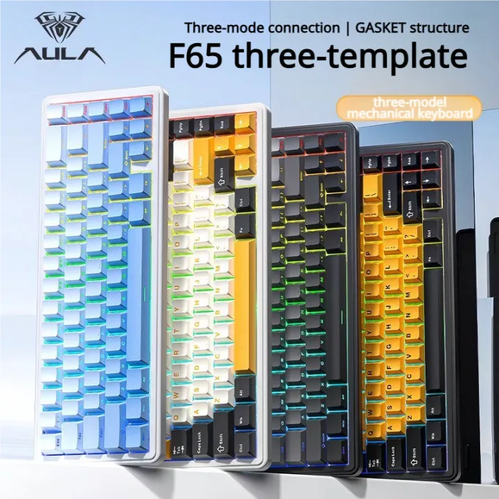 AULA | AULA F65 65% Layout Hot-Swap Gasket Mounted Wired Bluetooth 2.4G Wireless Mechanical Keyboard RGB for Mac/Win/Gaming