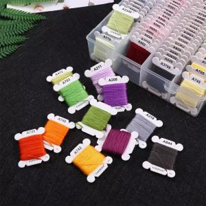 Embroidery Thread DIY Cotton Multi-Color Embroidery Yarn For Sewing Embroidery Thread Set With Organizer Box Threads