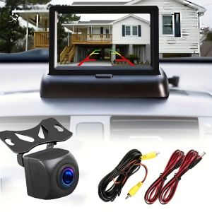Backup Camera with 4.3In Monitor Display HD Reversing Rear View Camera Car Reversing Kit for Universal Kit for Cars Trucks RV