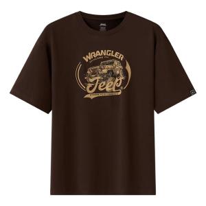 จี๊ป | เสื้อยืดคู่รัก Jeep แขนสั้นพิมพ์ลายลำลองระบายอากาศได้ดีแห้งเร็วสำหรับฤดูร้อน ผ้าฝ้ายผสมโพลีเอสเตอร์ ปกคอกลม