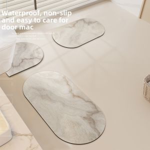 LEKEN | Marble Pattern Soft Diatomaceous Earth Bath Mat U Shape
