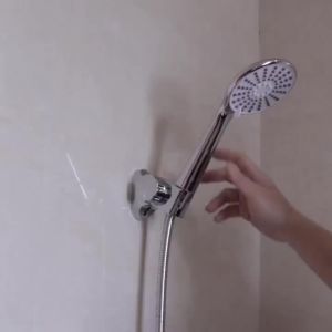 Silver Electroplated Stainless Steel Showerhead Bracket No-Punch Adjustable Bathroom Showerhead Universal Holder