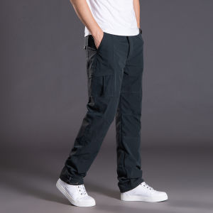 American Style Mens Summer Thin Casual Pants Quick Dry Multi Pocket Workwear Trousers Wear Resistant Large Size Work Long Pants