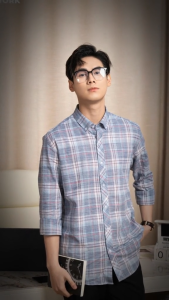 Áo sơ mi DUGARCO nam form casual dài tay họa tiết cotton cao cấp 238SM21088