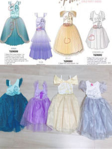 Pure Cotton Princess Dress for Girls Summer Short Sleeve Bubble Sleeve Cute Style mid Waist Cotton 100% Comfortable Dress