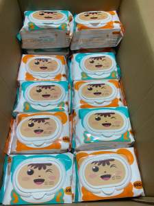 Si combo 10 gói khăn ướt baby wipes 650g không mùi an toàn cho bé