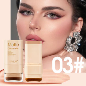 15g 2-in-1 Foundation Eraser Double-ended Concealer Stick With Brush Head Waterproof Natural Makeup Long-lasting Cream Texture